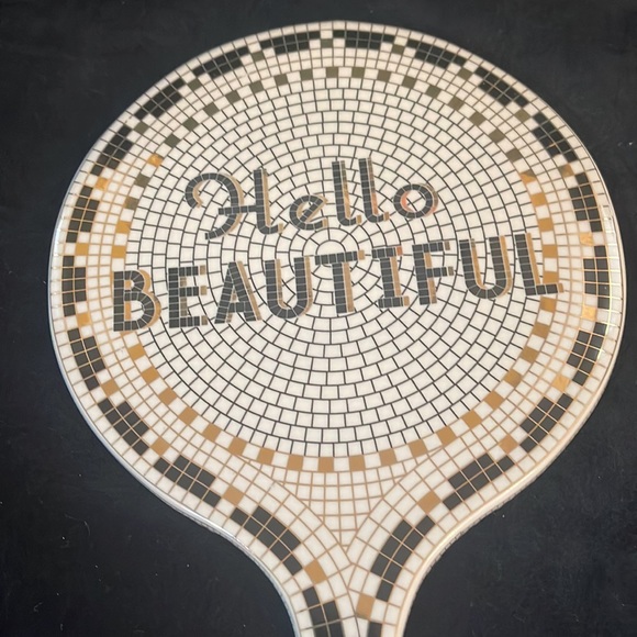 "Hello Beautiful"  Bistro Retro Style Hand Mirror from Anthropologie - Picture 3 of 8